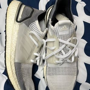 Adidas Ultraboost 19 Women’s size 9.5 in White and gray.